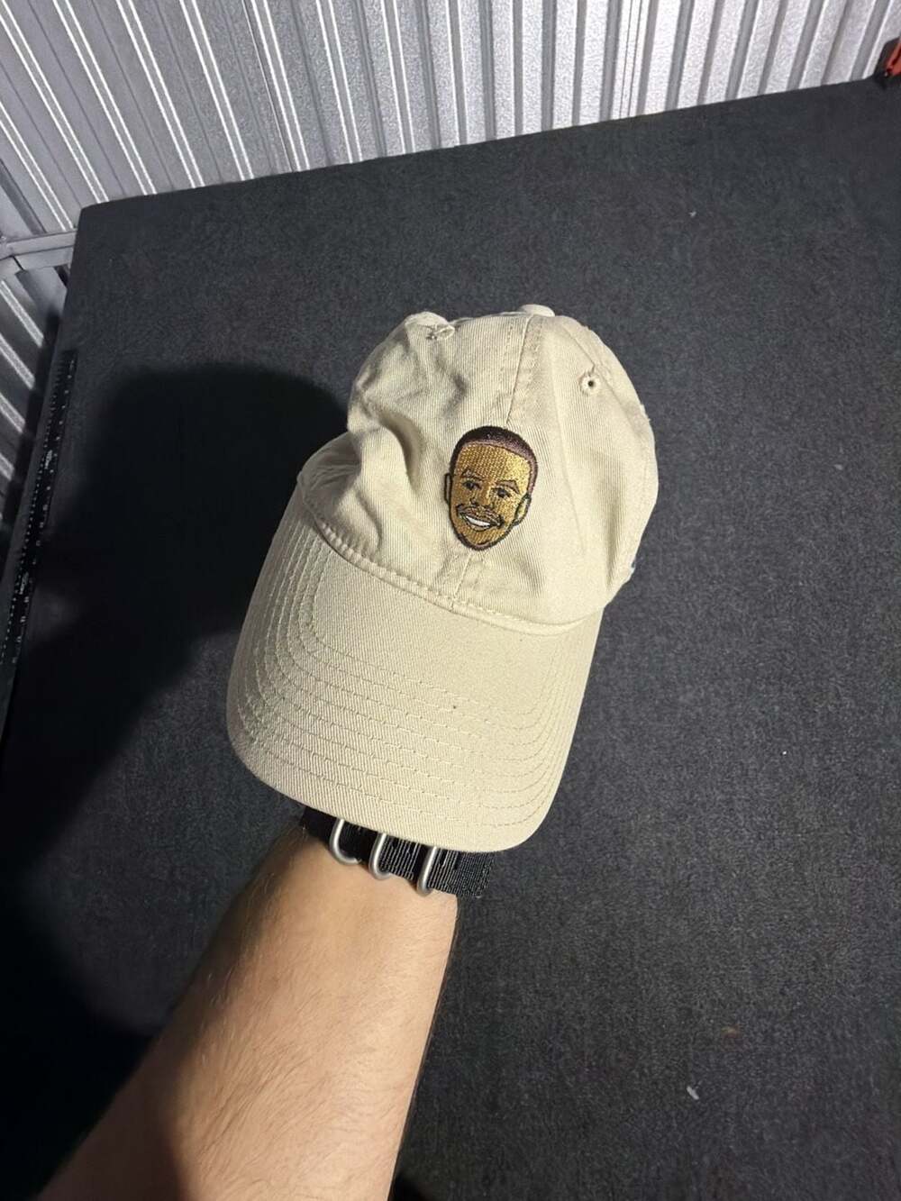 Adidas Golden State Warriors Stephen Curry Emoji Face Hat OSFA Beige
